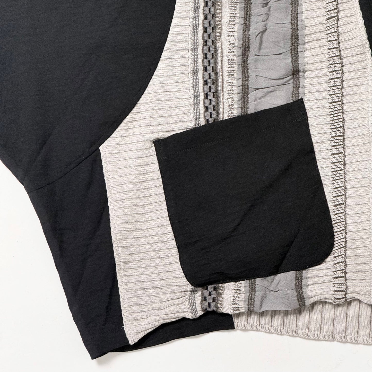 ジャガード×シフォン×布帛切り替え ニットカーディガン RY-241102SC [Yoshi Yoshi by pj]