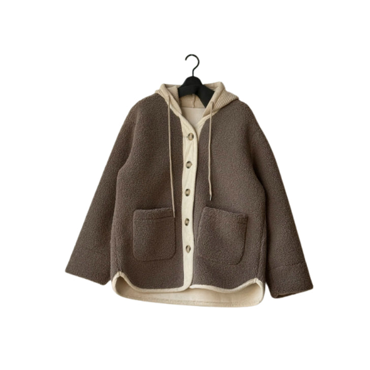 フード付き 異素材切替 ボアジャケット BPW-25587 [Bell Pony]