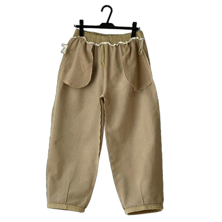 フロントダーツ入り 裏起毛 ワイドパンツ BPW-25683 [Bell Pony]