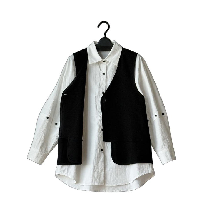 デザインベスト＋長袖シャツ 2点セット BPW-25549 [Bell Pony]