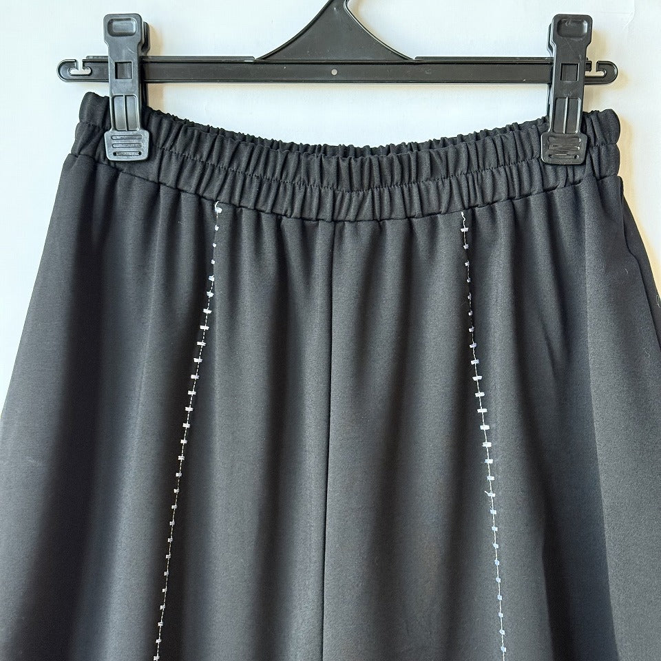 ブランケット風 配色ステッチ ワイドパンツ BPW-25671 [Bell Pony]