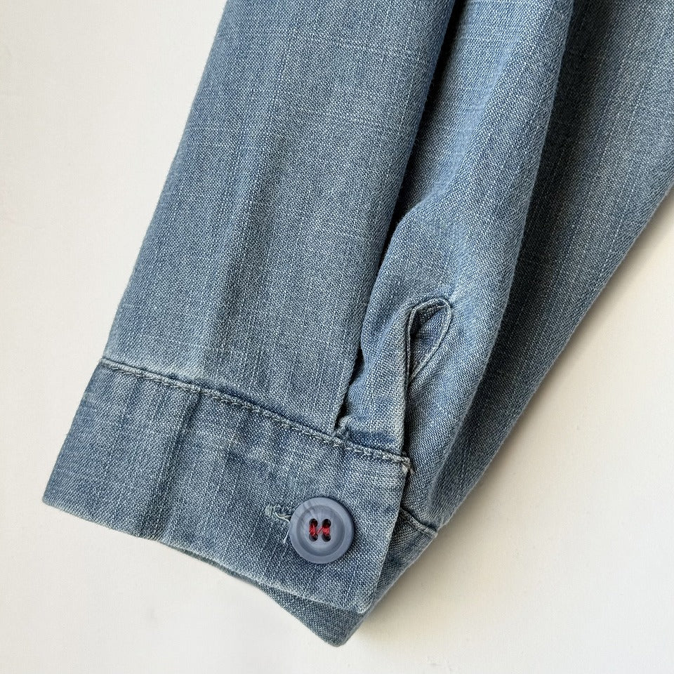 ハンドステッチ風 デザインデニムシャツ BPS-26153 [Bell Pony]