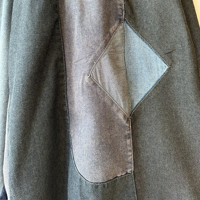 ランダム切り替え パッチワーク デニムワイドパンツ BPS-26230 [Bell Pony]