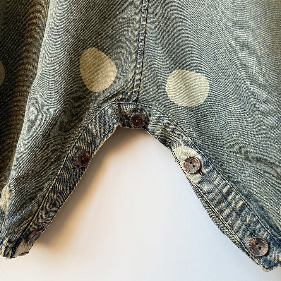 ヴィンテージ風 ドットプリント デニム オーバーオール BPS-26124 [Bell Pony]