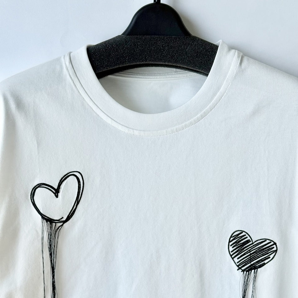 ハート刺繍 デザインTシャツ BPS-26816 [Bell Pony]
