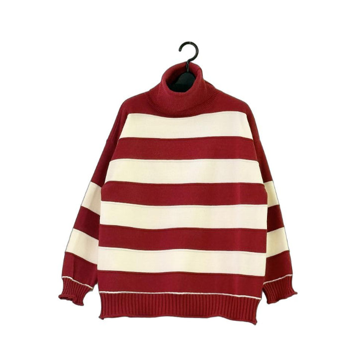 太ボーダー タートルネックセーター BPA-25645 [Bell Pony]