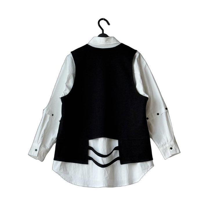 デザインベスト＋長袖シャツ 2点セット BPW-25549 [Bell Pony]