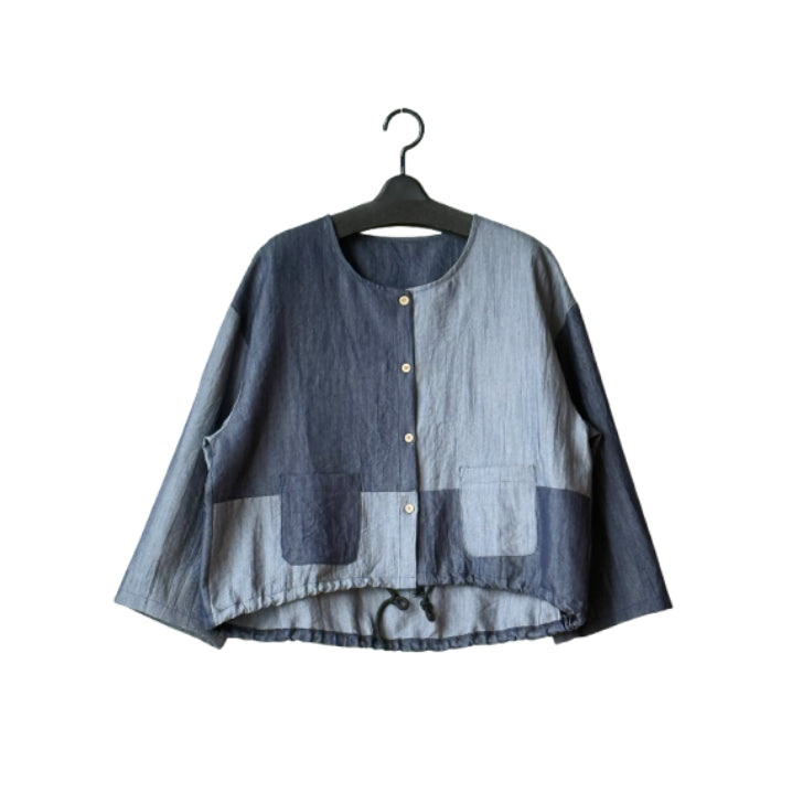 バイカラー アシンメトリー切り替えシャツ BPS-26191 [Bell Pony]