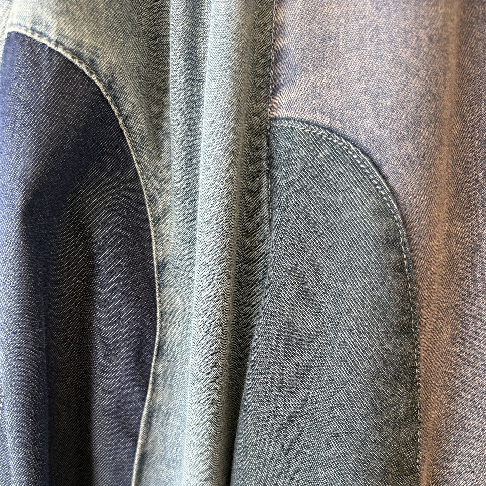 ランダム切り替え パッチワーク デニムワイドパンツ BPS-26230 [Bell Pony]