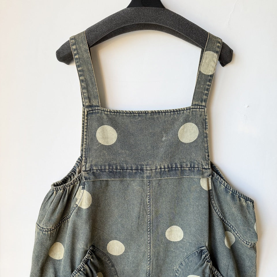 ヴィンテージ風 ドットプリント デニム オーバーオール BPS-26124 [Bell Pony]