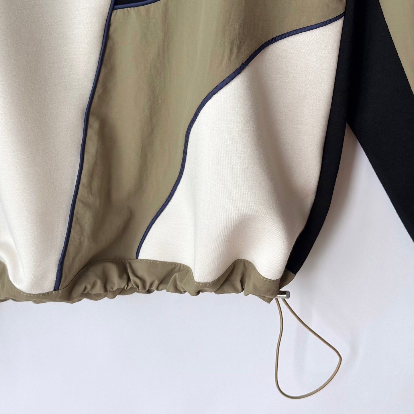 アシンメトリー異素材配色切り替え プルオーバー 長袖 BPA-25106 [Bell Pony]