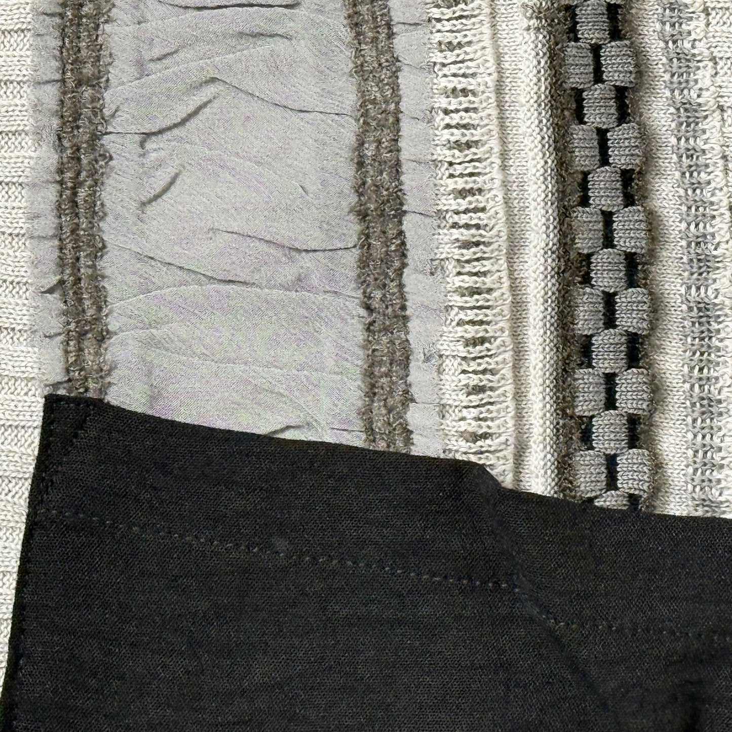 ジャガード×シフォン×布帛切り替え ニットカーディガン RY-241102SC [Yoshi Yoshi by pj]