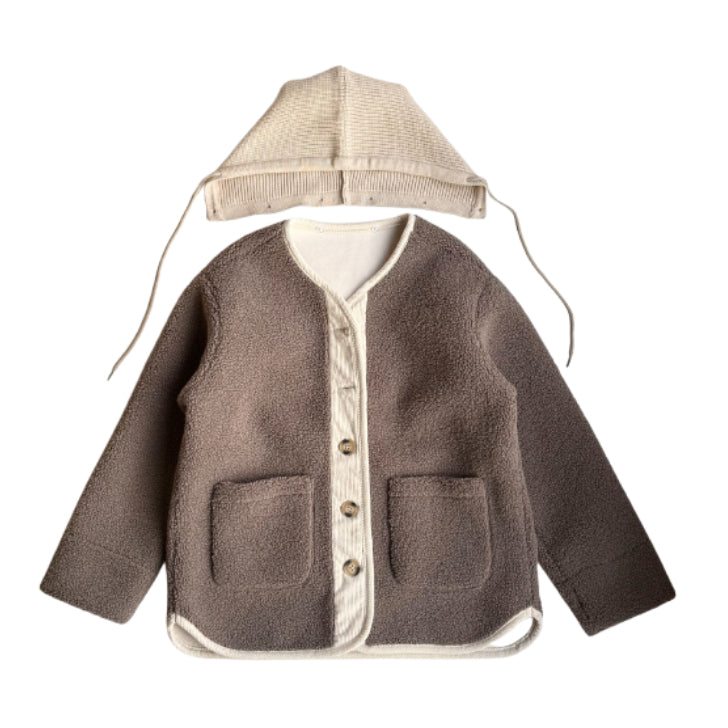 フード付き 異素材切替 ボアジャケット BPW-25587 [Bell Pony]