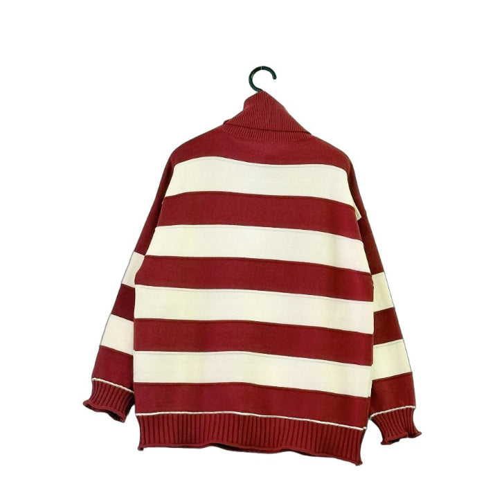太ボーダー タートルネックセーター BPA-25645 [Bell Pony]
