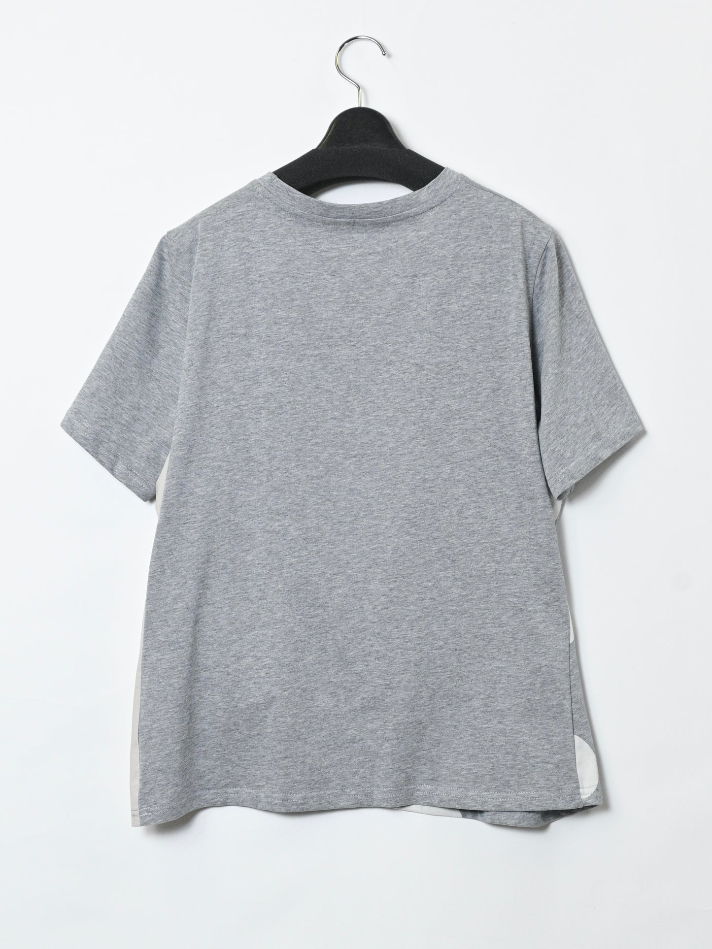 異素材切り替え ドットプリント+シャーリング デザインTシャツ 半袖 BPS-25241 [Bell Pony]