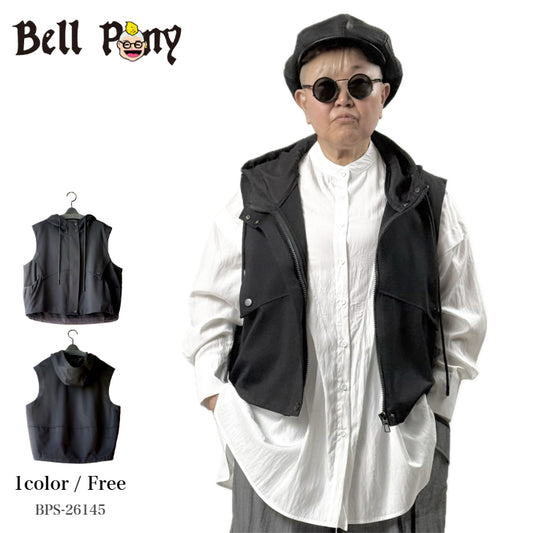 ジップデザイン フード付き ベスト BPS-26145 [Bell Pony]