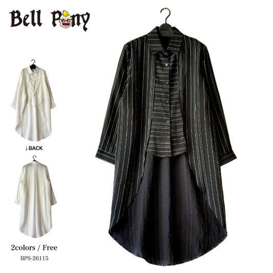 レイヤード風 シャツワンピース BPS-26115 [Bell Pony]