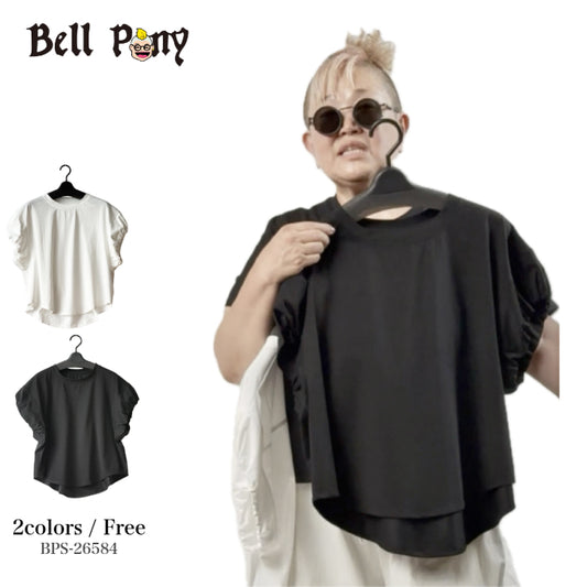 ボリュームスリーブ Tシャツ BPS-26584 [Bell Pony]