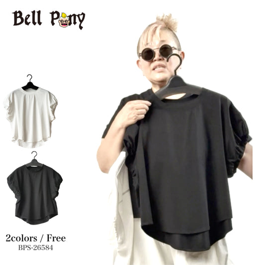 ボリュームスリーブ Tシャツ BPS-26584 [Bell Pony]